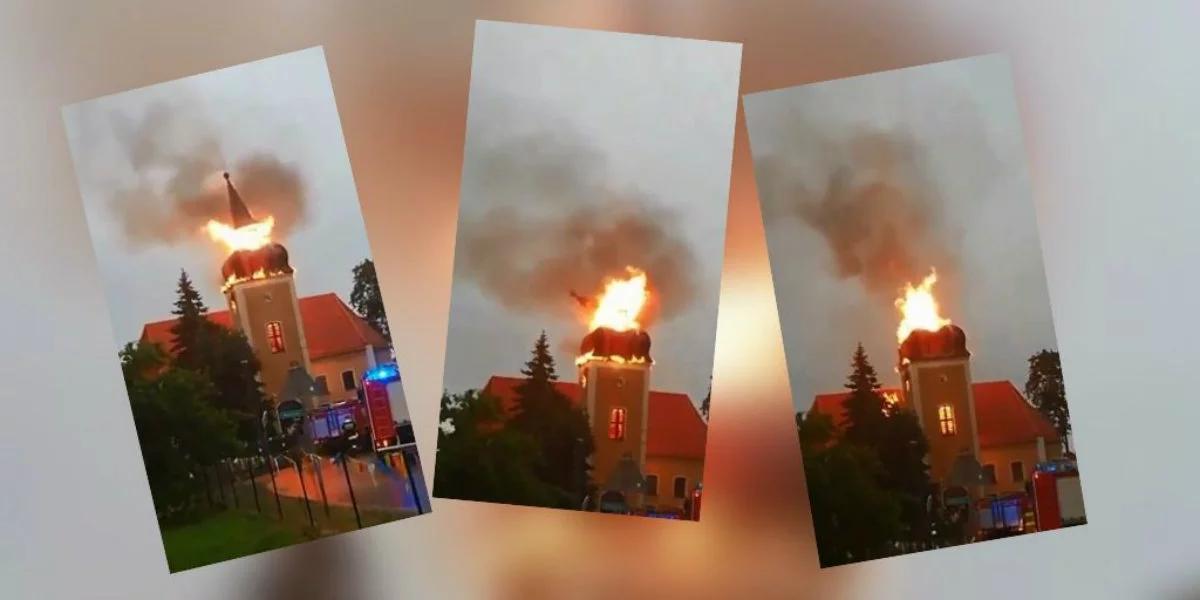 Warmia: piorun zniszczył iglicę XVIII-wiecznego kościoła