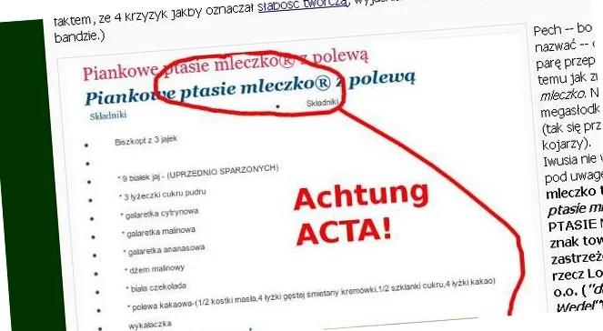 Ptasie mleczko "tango down". Przedsmak ACTA?
