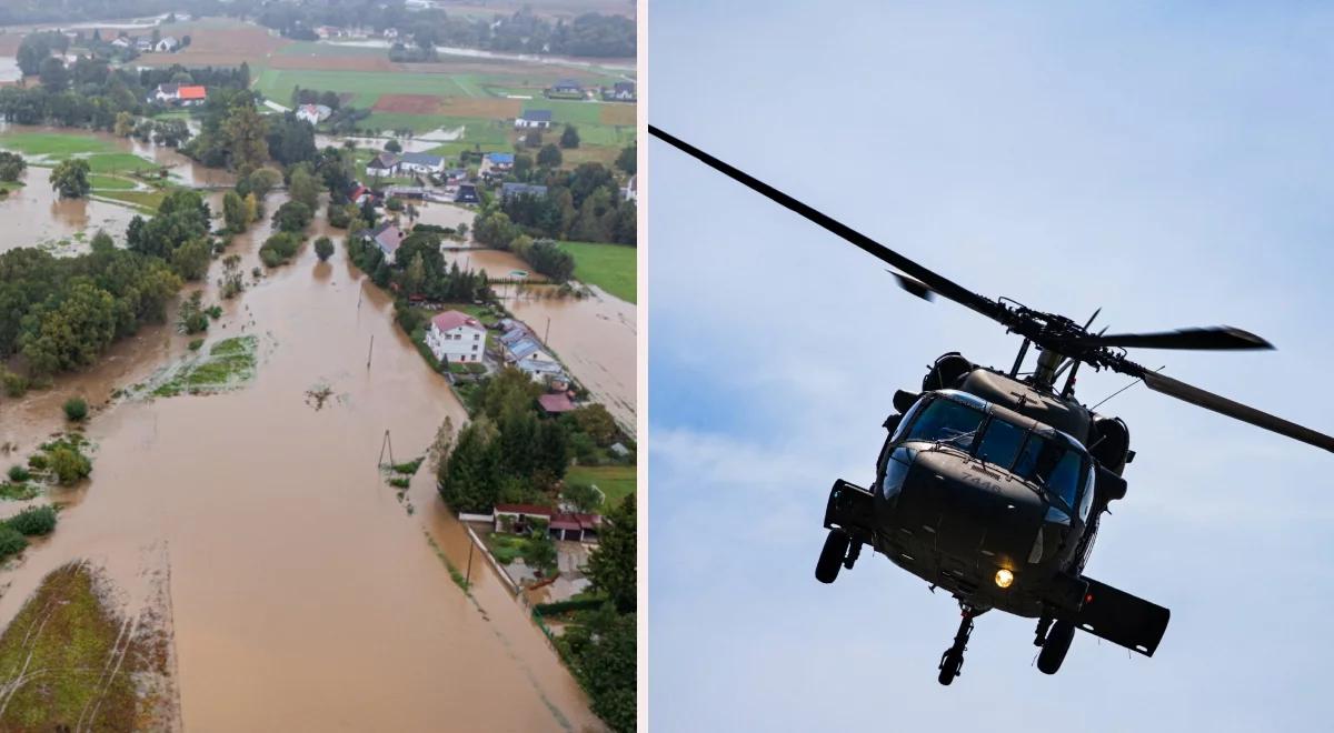 Black Hawk z wciągarką do ewakuacji. Do akcji skierowano śmigłowce [RELACJA]