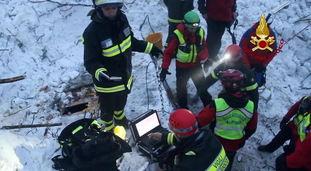 Lawina zeszła na hotel we Włoszech. Rośnie bilans ofiar. Wciąż trwają poszukiwania