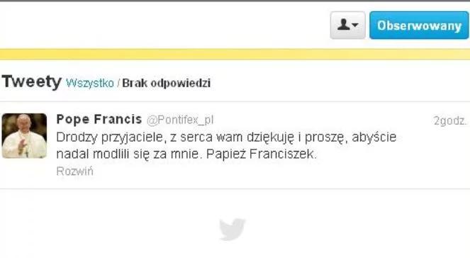 Pierwszy osobisty wpis Franciszka na Twitterze?