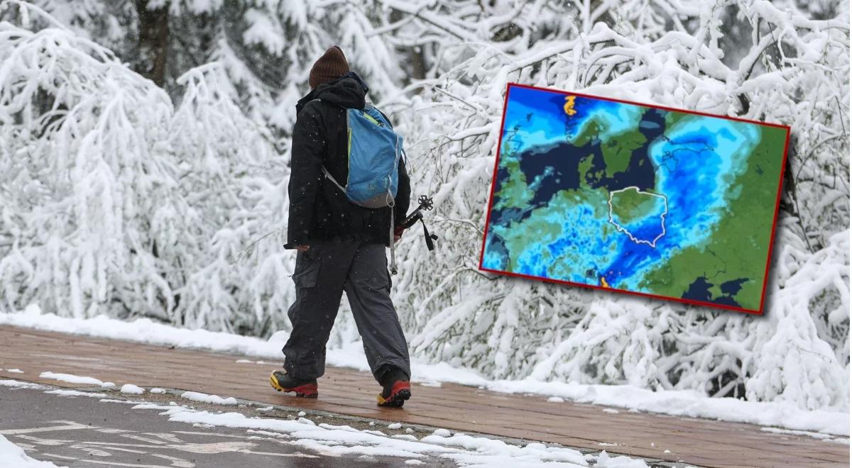 Niż z Bretanii namiesza w pogodzie. Strefa opadów nad Polską, lokalnie spadnie śnieg