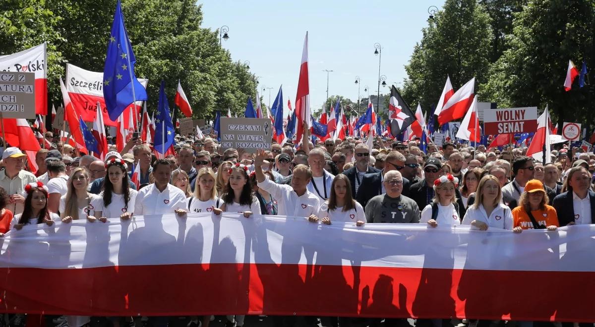 "Manifestacja w Warszawie przeczy tezom opozycji o końcu demokracji". Müller komentuje antyrządowy marsz 4 czerwca