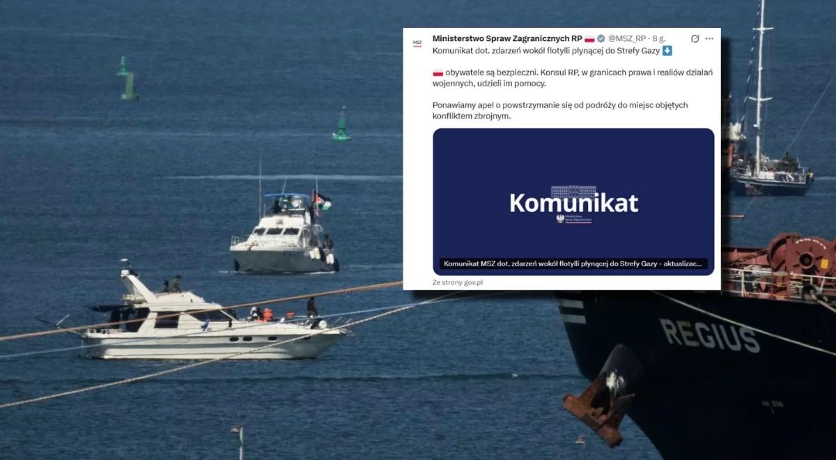 Zatrzymanie Flotylli Sumud. MSZ: Polacy są bezpieczni