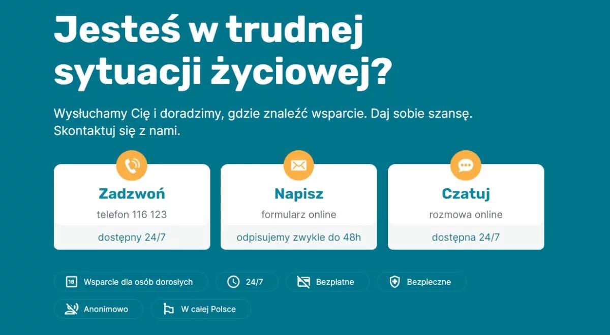 Projekt 116sos.pl. Ministerstwo chce przedłużyć wsparcie dla dorosłych w kryzysie
