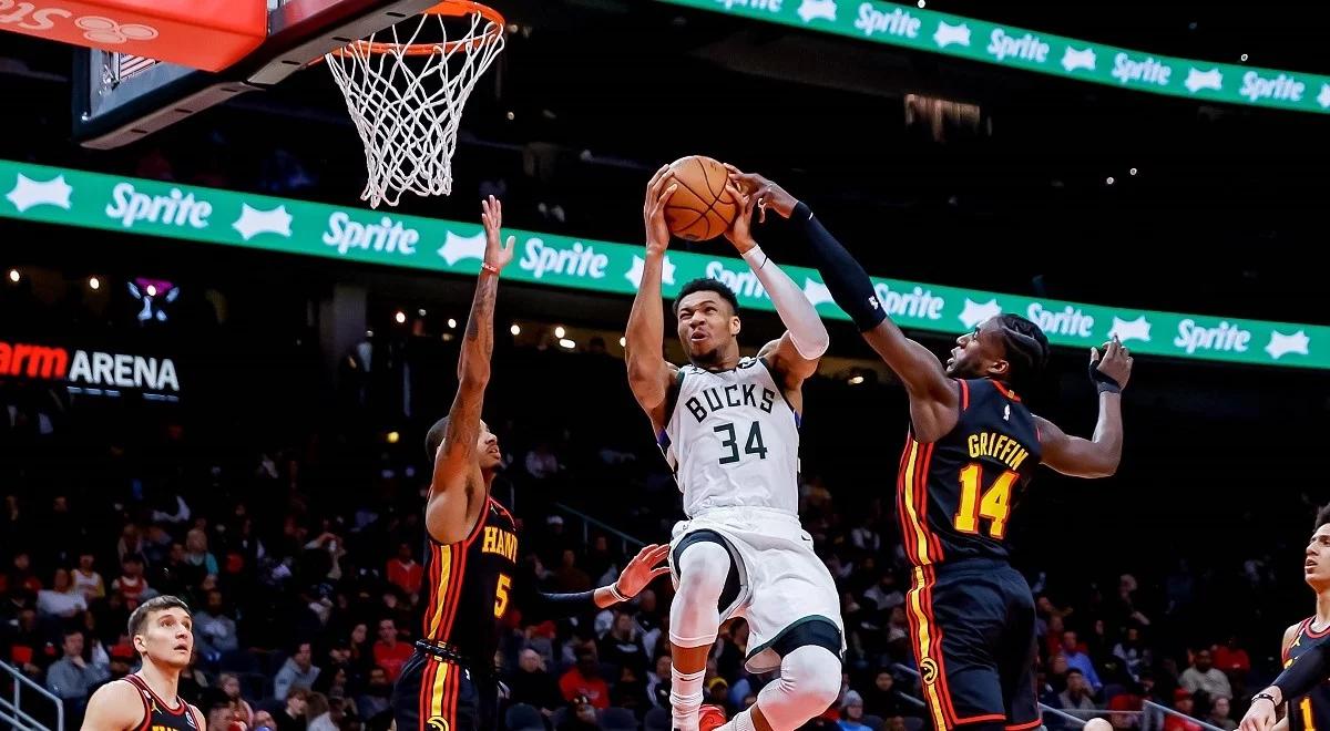 NBA: Giannis Antetokounmpo z piątą "50" w karierze. "Szerszenie" zaskoczyły Miami Heat