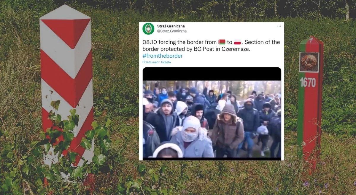 Grupa 90 migrantów chciała się siłą przedrzeć do Polski. SG opublikowała nagranie