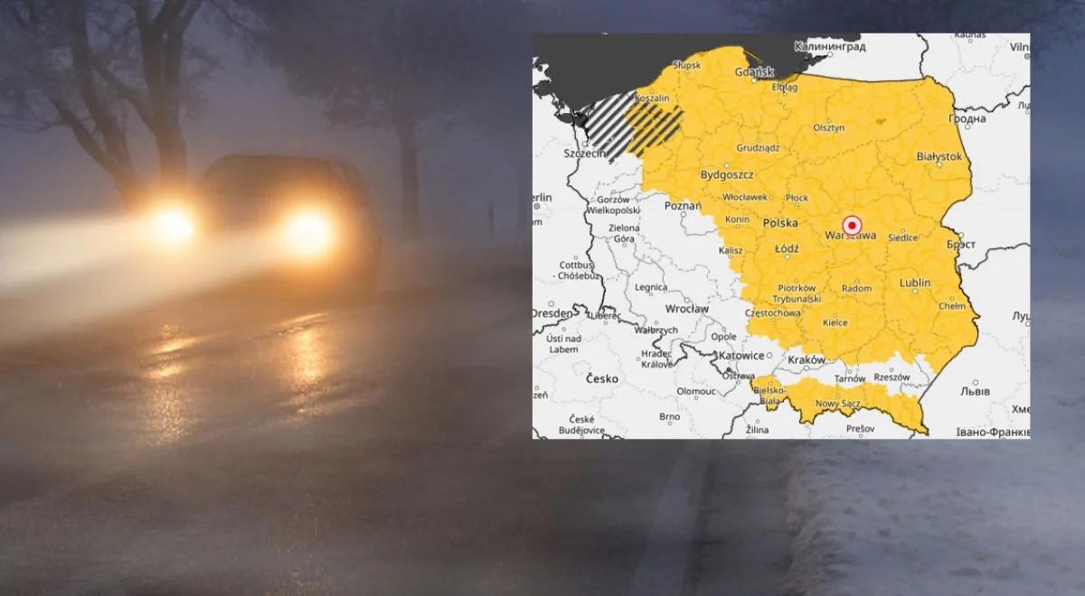 Skrajnie trudne warunki na drogach. W nocy może być istny armagedon. Masa alertów IMGW