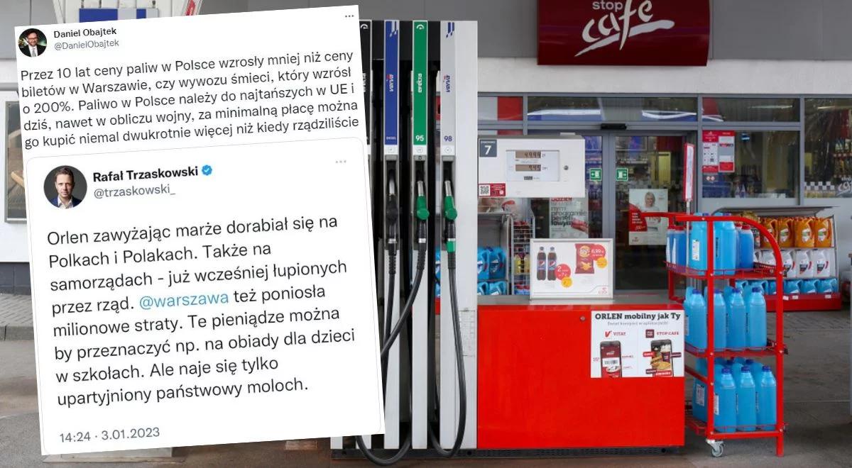 "Ceny paliw wzrosły mniej niż ceny wywozu śmieci w Warszawie". Obajtek odpowiada na wpis Trzaskowskiego