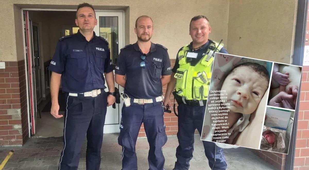 Rodząca kobieta utknęła w korku. Bohaterska akcja policji