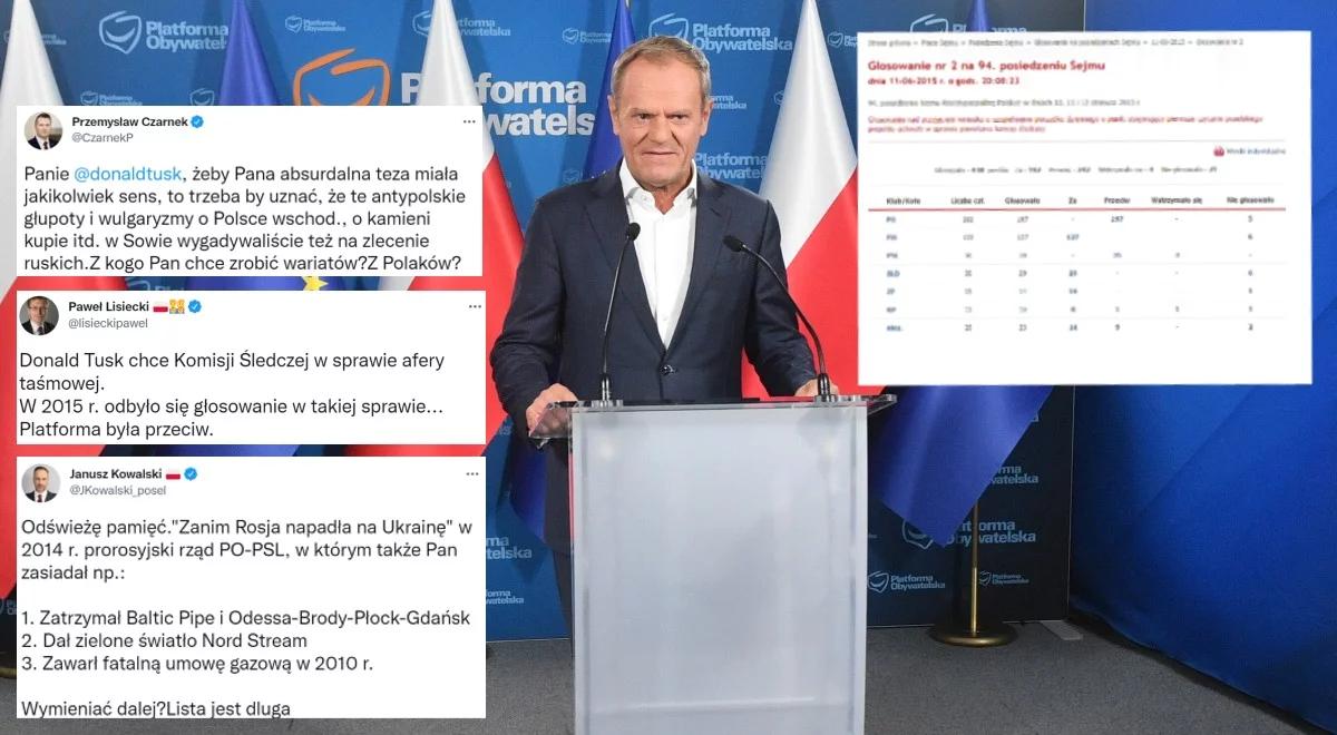 Tusk chce komisji ds. afery taśmowej. Wcześniej posłowie PO byli przeciw. "Z kogo pan chce zrobić wariatów?"