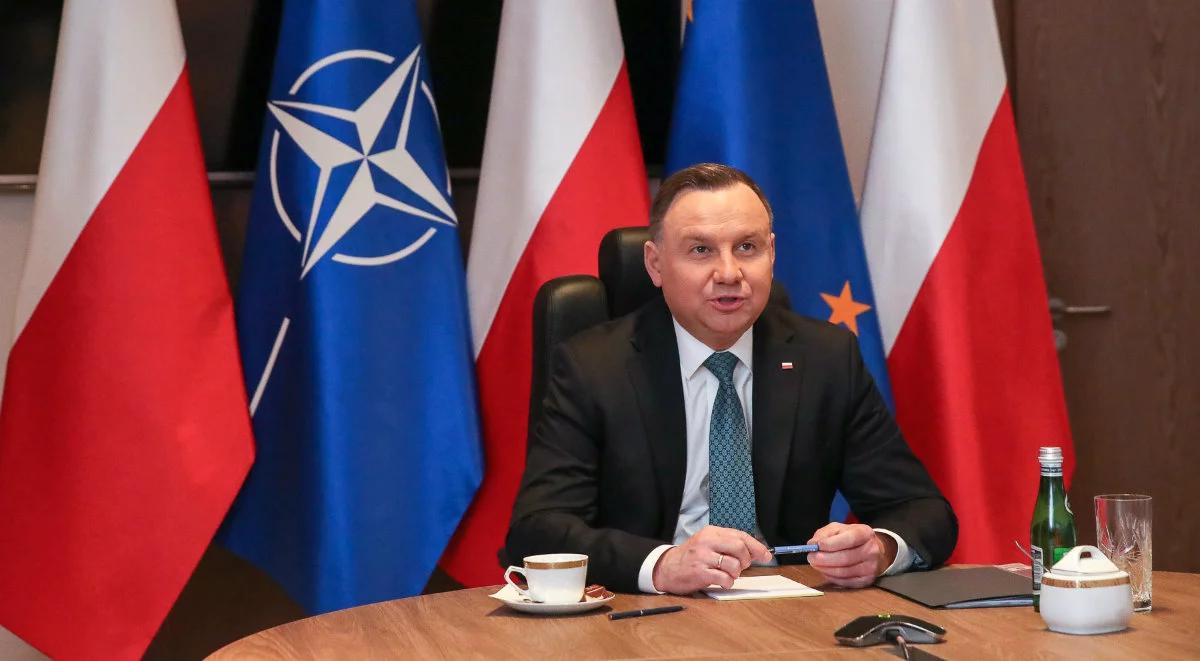 Andrzej Duda bierze udział w międzynarodowej wideokonferencji dot. pandemii koronawirusa