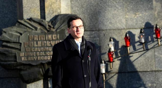 Mateusz Morawiecki na uroczystościach rocznicy Grudnia'70 w Szczecinie