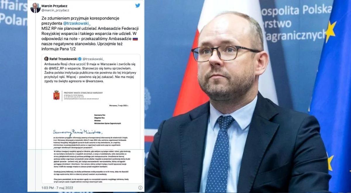 Rosyjska prowokacja z okazji 9 maja. Przydacz: MSZ Polski nie planował udzielać wsparcia ambasadzie rosyjskiej