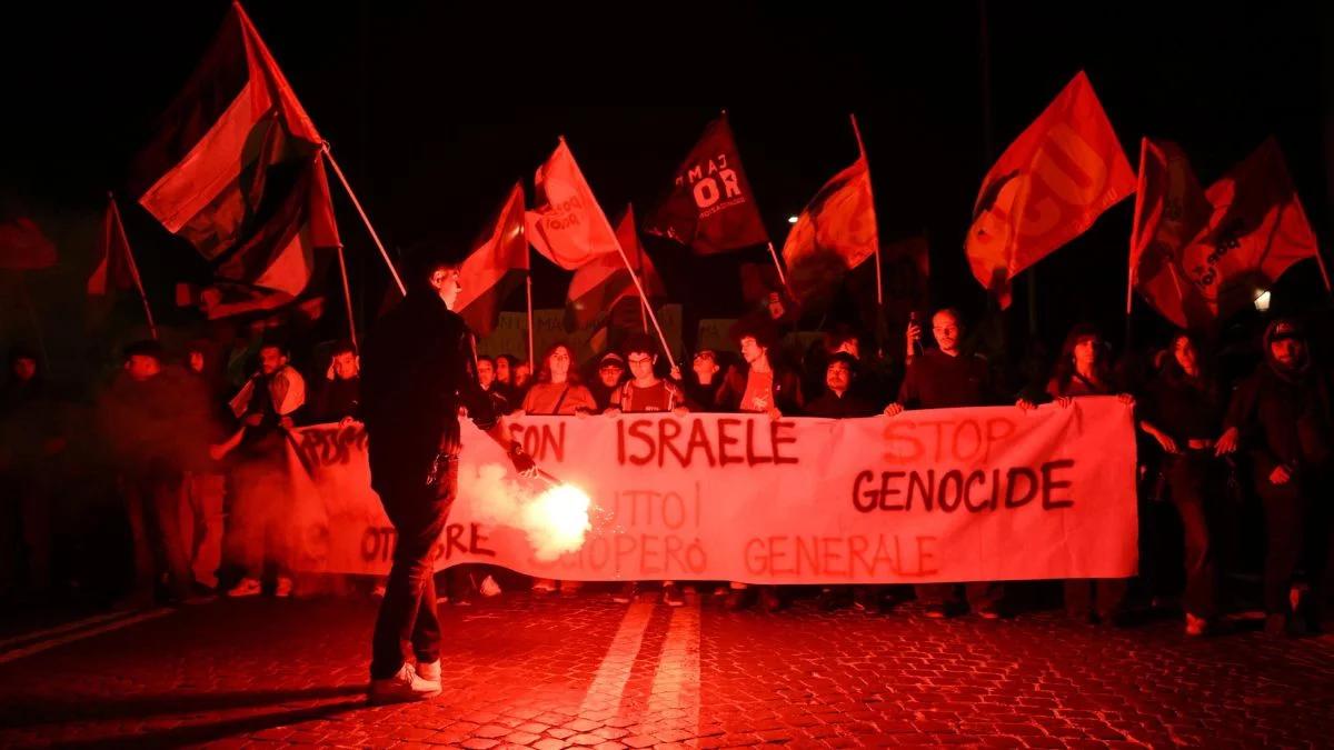 Strajki we Włoszech. Protesty przeciwko blokadzie flotylli