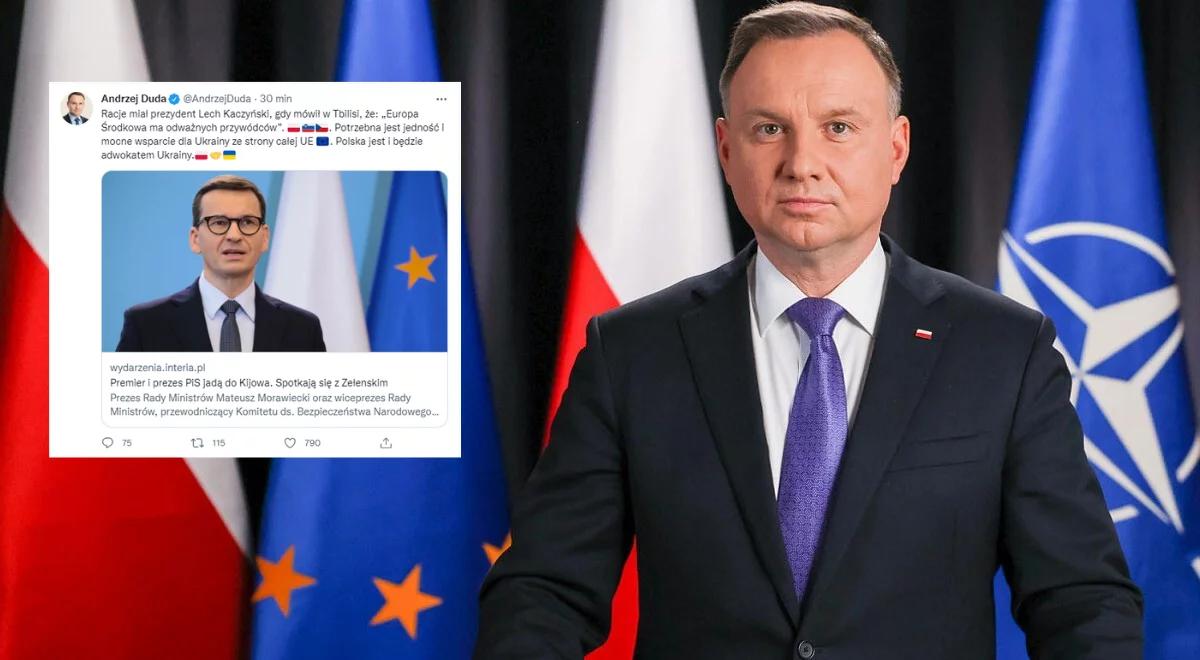 "Polska jest i będzie adwokatem Ukrainy". Prezydent Andrzej Duda o wizycie premierów w Kijowie