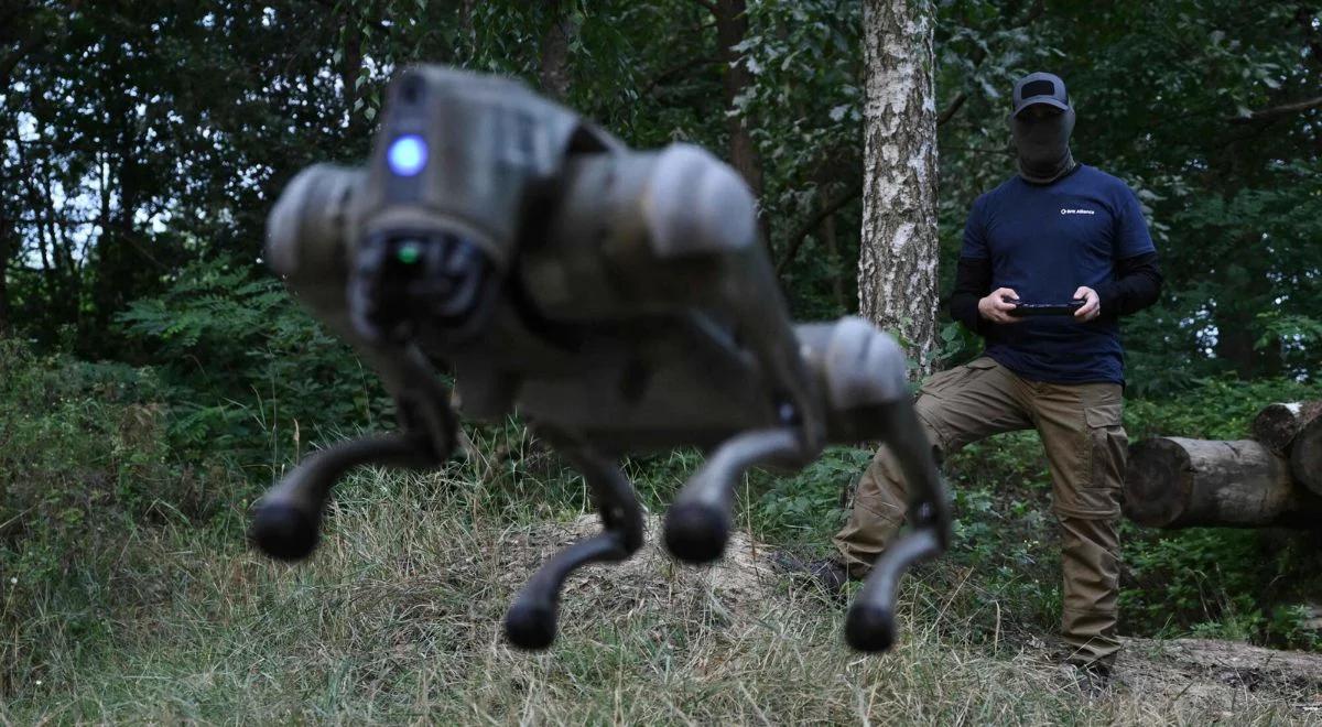 Rozpoznaje, wykrywa miny, przenosi. Pies-robot wesprze Ukraińców [NAGRANIE]