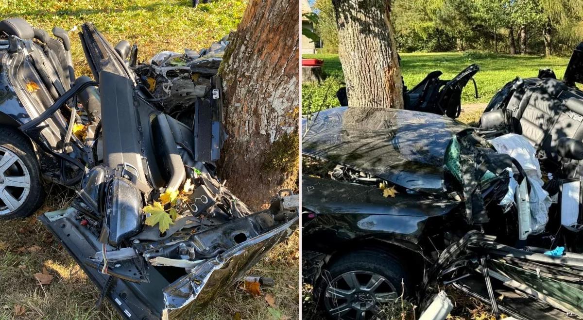 Samochód rozpadł się na części. Tragedia na drodze