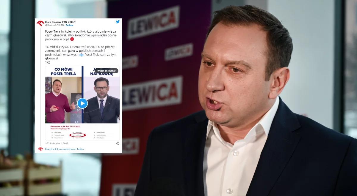 Tomasz Trela chciał uderzyć w rząd. PKN Orlen przypomniał mu za czym głosował
