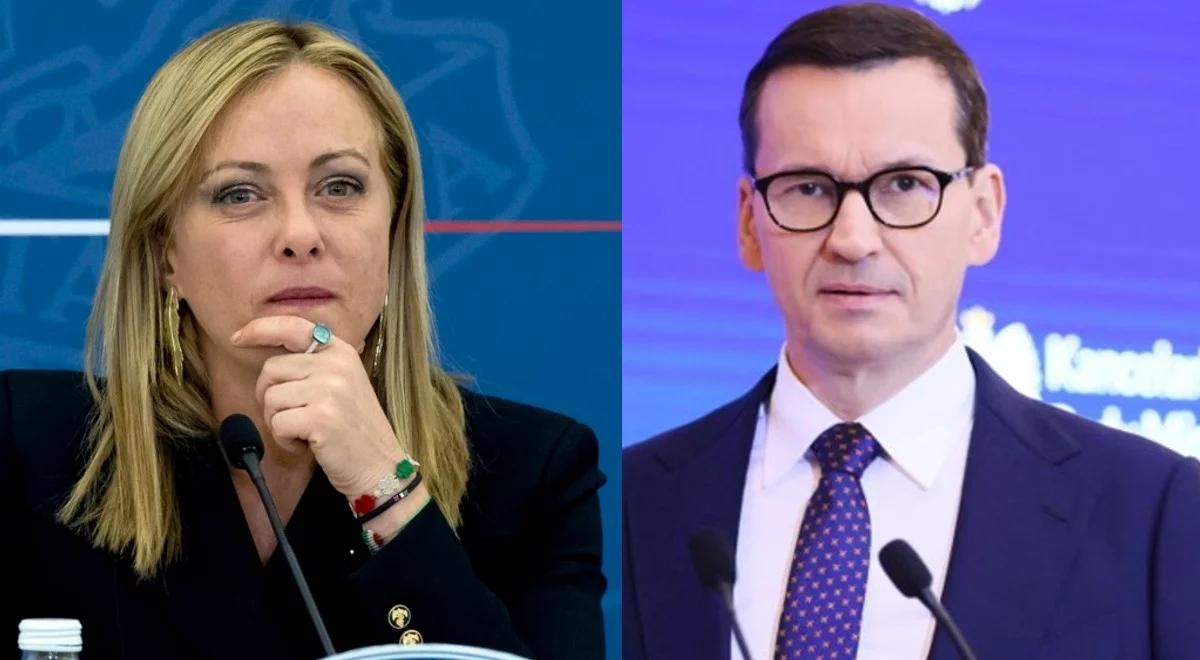 Premier Morawiecki podziękował Giorgii Meloni za jednoznaczne potępienie napaści Rosji na Ukrainę