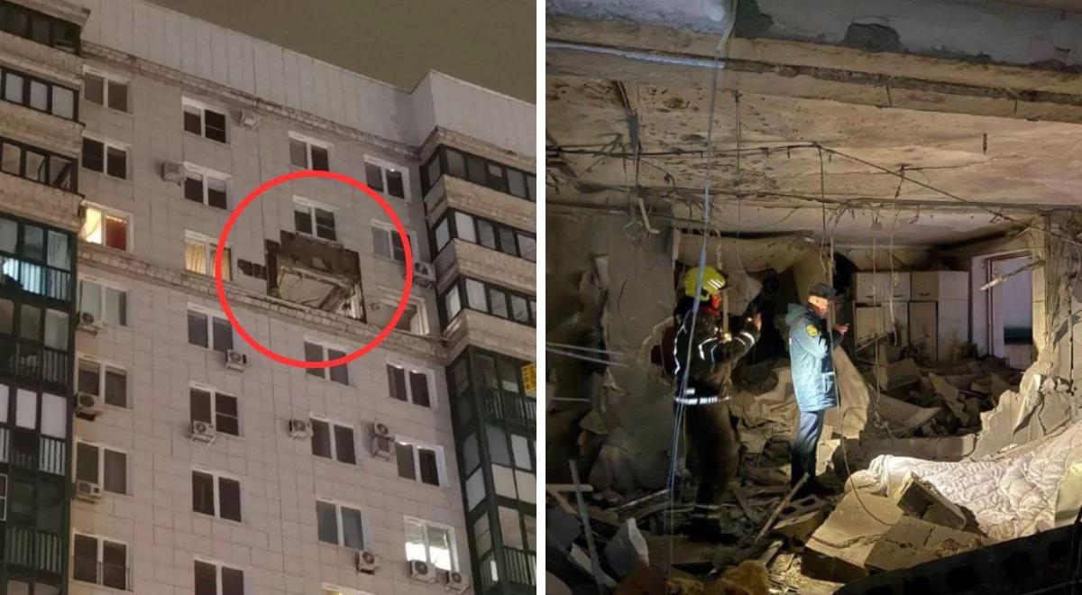 Krasnogorsk. Eksplozja na 14. piętrze. Dron przebił się przez blok mieszkalny