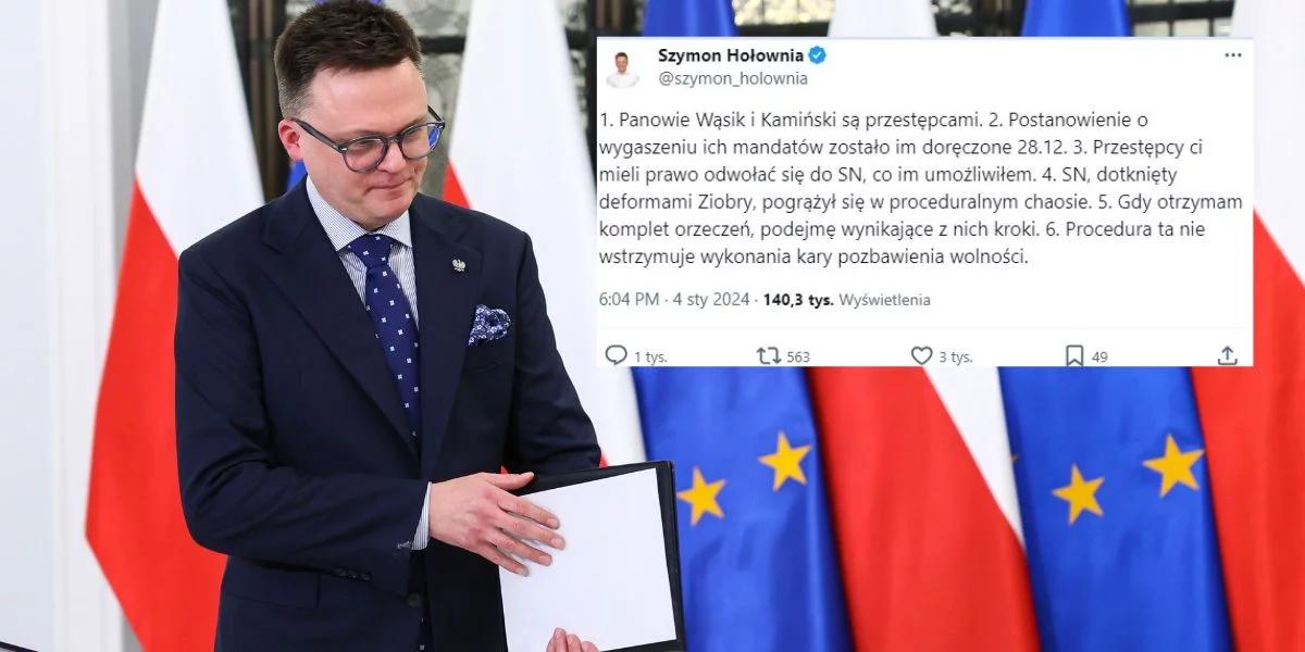 Hołownia: Sąd Najwyższy dotknięty deformami Ziobry pogrążył się w proceduralnym chaosie