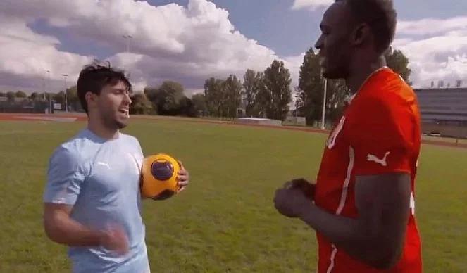 Derby Manchesteru. Aguero trenował z... Usainem Boltem [WIDEO]