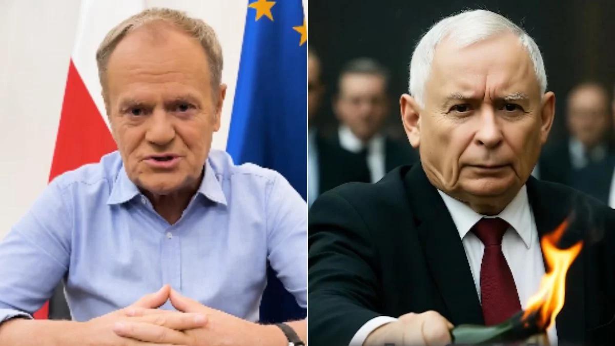 "Podpalacz z Żoliborza". Tusk uderza w Kaczyńskiego