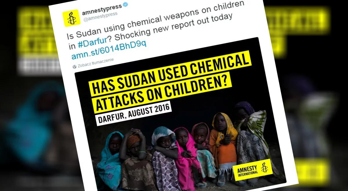 Amnesty International oskarża Sudan o atak chemiczny. Zginęło nawet 250 osób