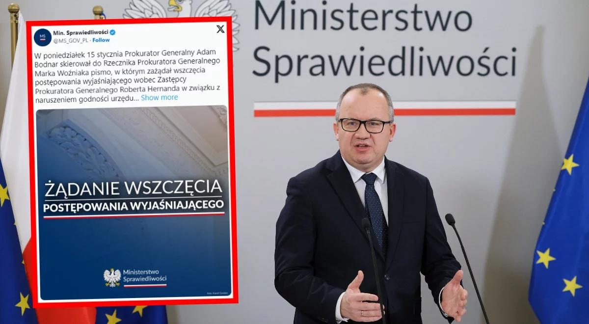 Prokurator generalny żąda wszczęcia postępowania wobec swojego zastępcy. Komunikat MS