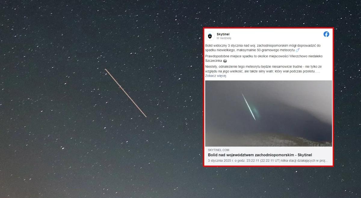 Niedaleko Szczecinka spadł meteoryt. Jest nagranie