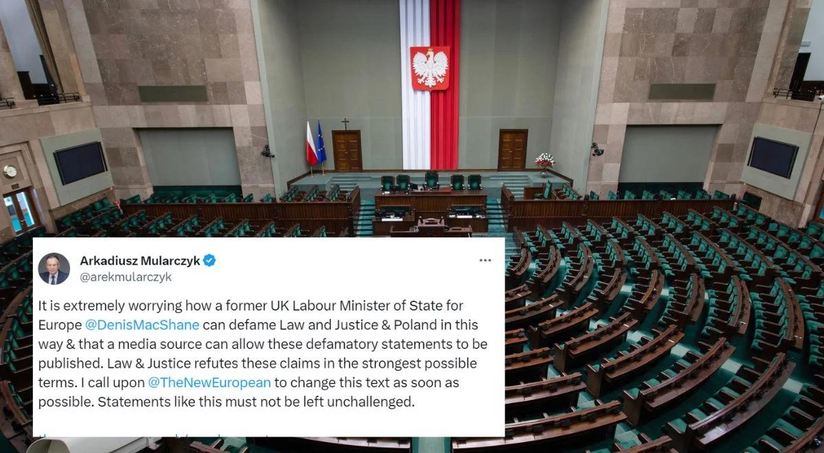 "Oczerniające wypowiedzi". Wiceszef MSZ reaguje na "zniesławiający PiS i Polskę" artykuł byłego brytyjskiego ministra