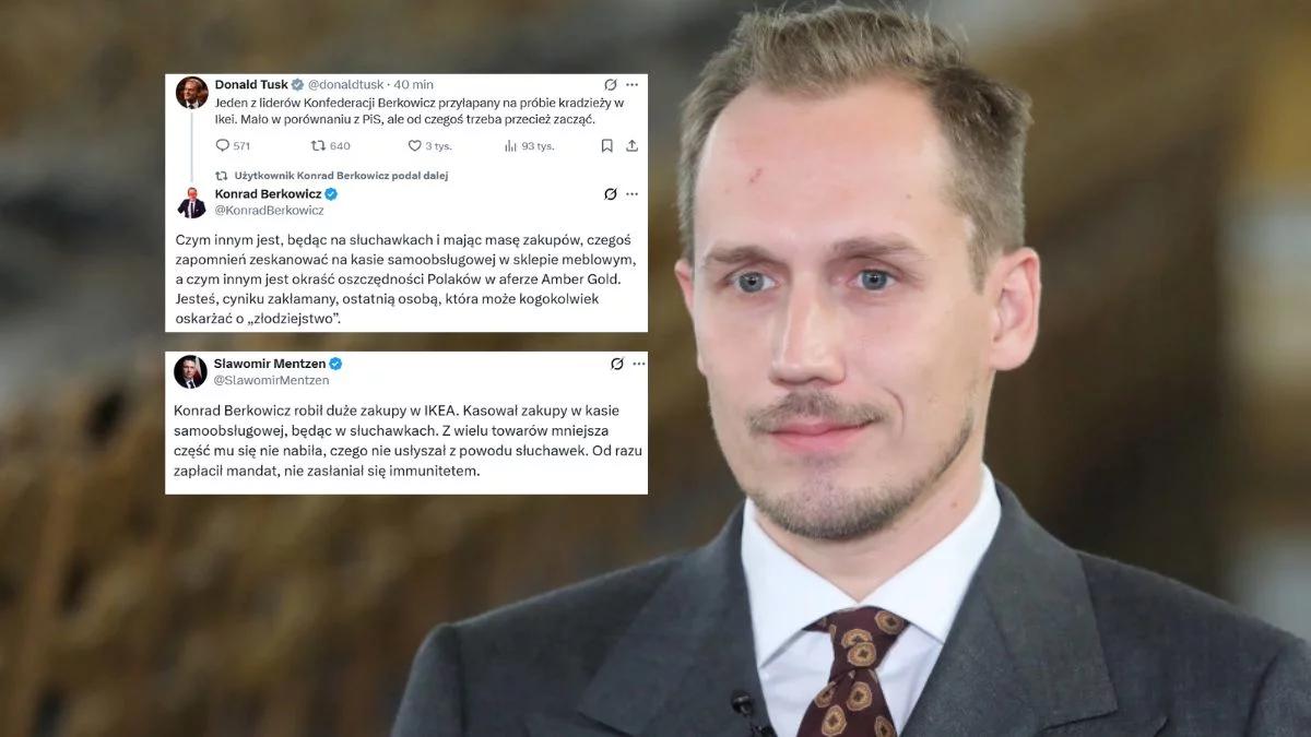 Wyniósł rzeczy z Ikei, Berkowicz się tłumaczy. Tusk i Mentzen komentują