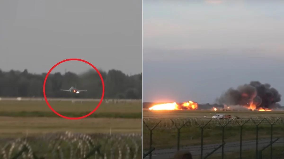 Nowe nagranie katastrofy F-16. Widać ostatnie sekundy lotu [WIDEO]