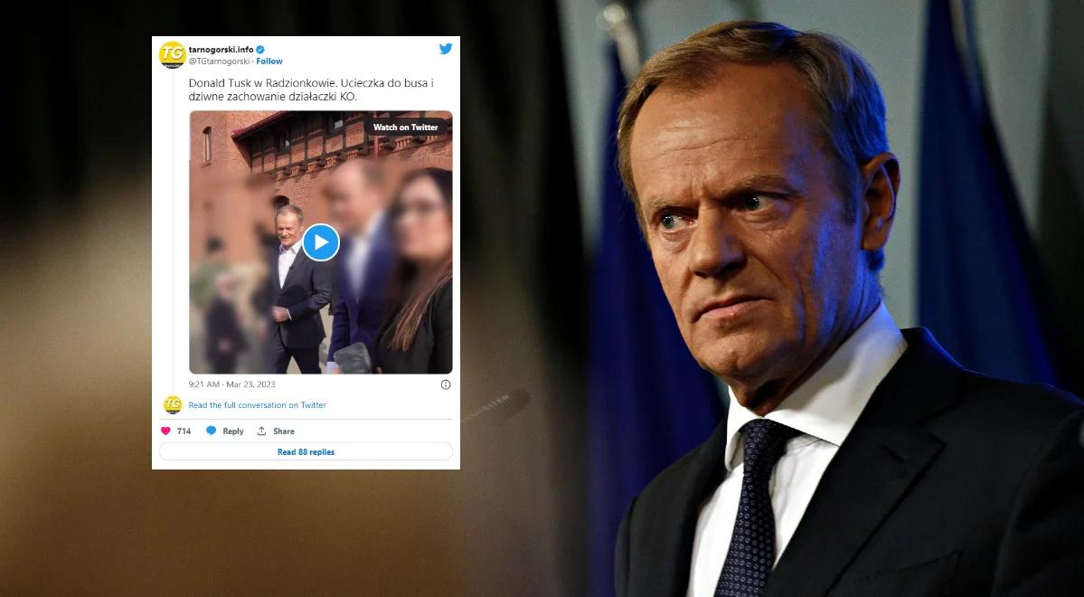 Spotkanie Donalda Tuska w Radzionkowie. Lider PO uciekł przed pytaniami dziennikarzy