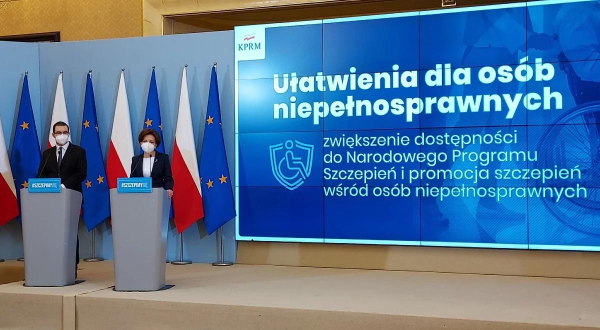 Maląg: przywileje w punktach szczepień obejmą osoby z niepełnosprawnością umiarkowną