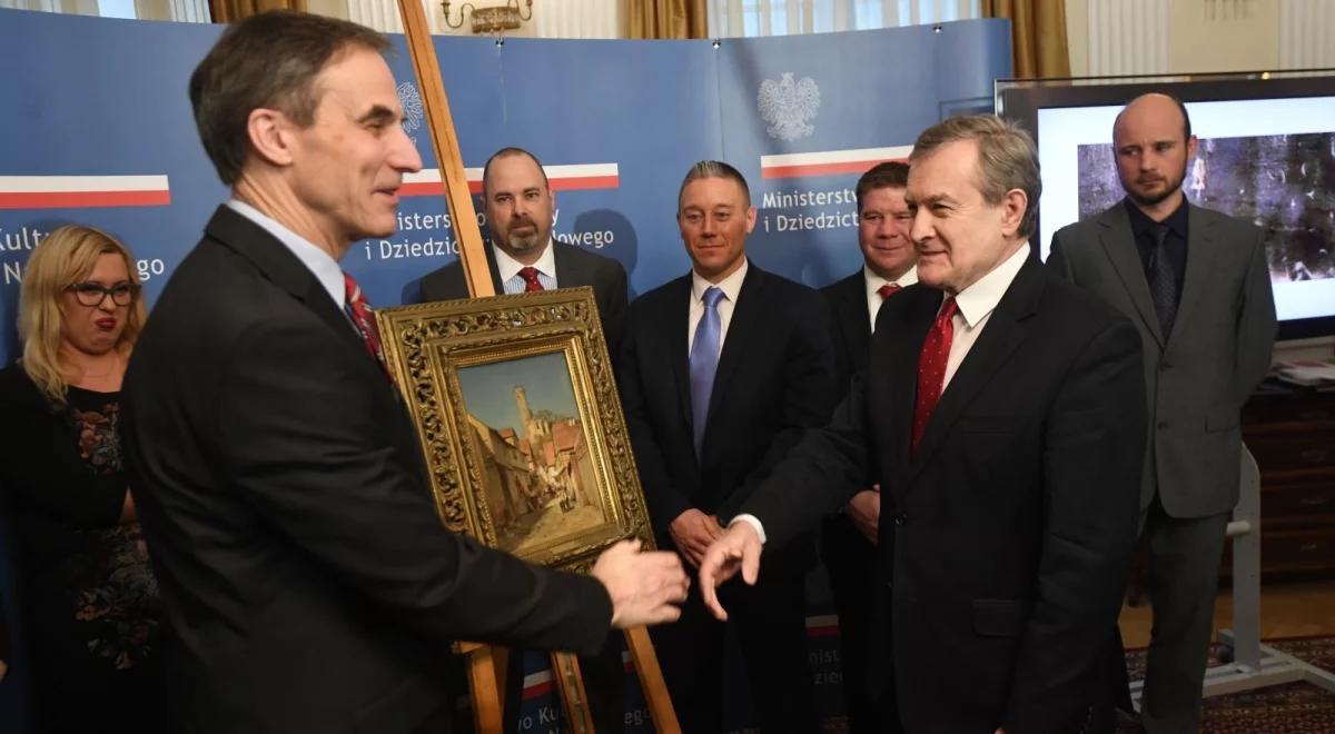 Obraz "Ulica wraz z ruiną zamku" wrócił do Polski dzięki FBI