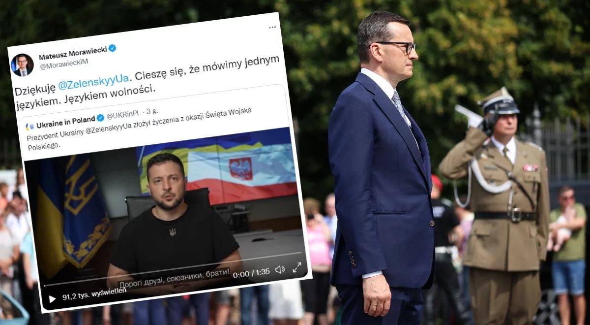 "Mówimy jednym językiem. Językiem wolności". Premier podziękował prezydentowi Ukrainy za życzenia