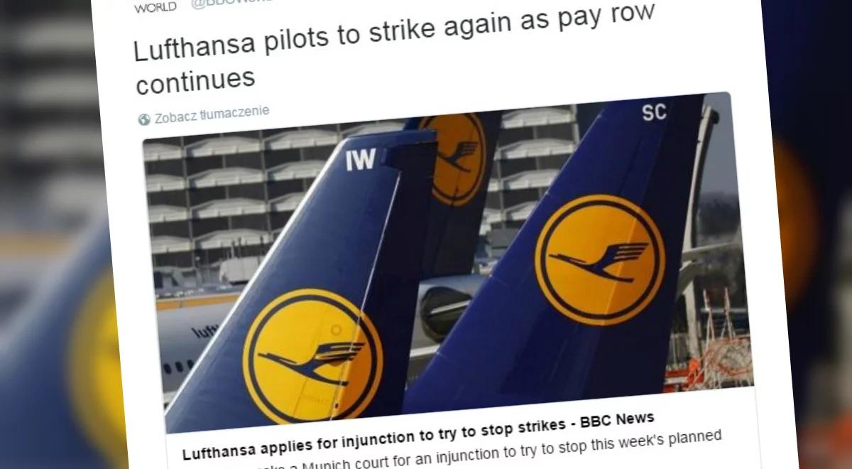 Lufthansa odwołuje kolejne loty. Nie poleci prawie 1700 rejsów