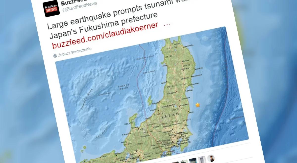 Japonia: silne trzęsienie ziemi w pobliżu prefektury Fukushima. Powstało tsunami