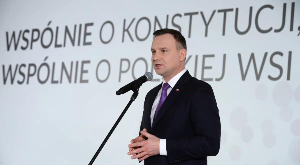 Prezydent: konstytucja powinna uregulować kwestię emerytur rolniczych