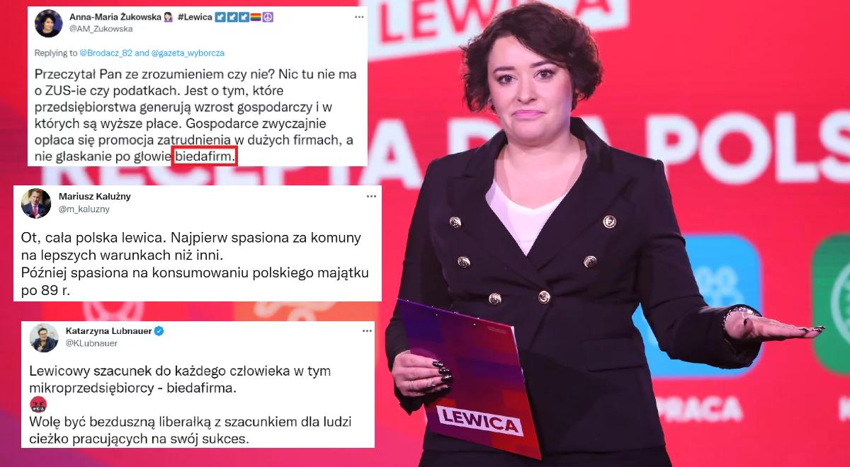 Żukowska nazwała małych przedsiębiorców "biedafirmami". Posypały się ostre komentarze