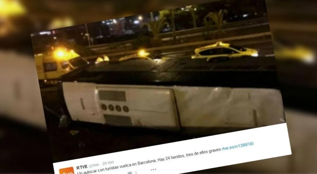 Wypadek autobusu w Barcelonie. 21 rannych turystów, w tym Polak