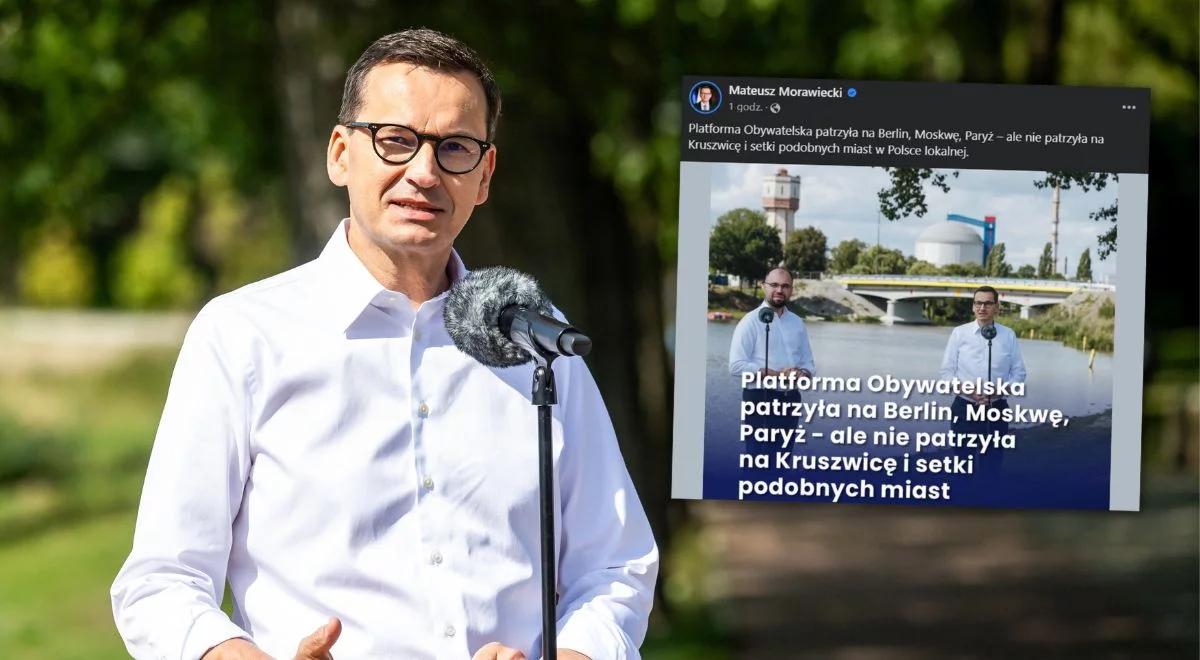 Premier Morawiecki: PO patrzyła na Berlin i Moskwę zamiast na miasta takie jak Kruszwica