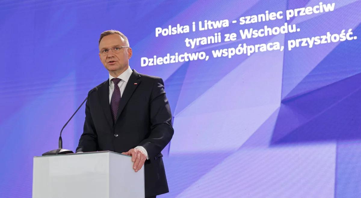 "Widzimy, jak bardzo nas wzmacnia". Prezydent Duda o współpracy polsko-litewskiej