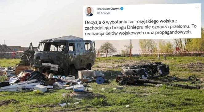 Żaryn: wycofanie wojsk rosyjskich z okolic Chersonia to nie przełom, tylko gra na czas
