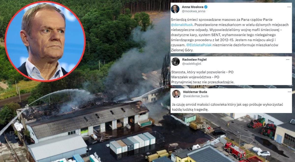 Pożar odpadów w Zielonej Górze. Minister Moskwa odpowiada Tuskowi: śmierdzą śmieci sprowadzane za pana rządów