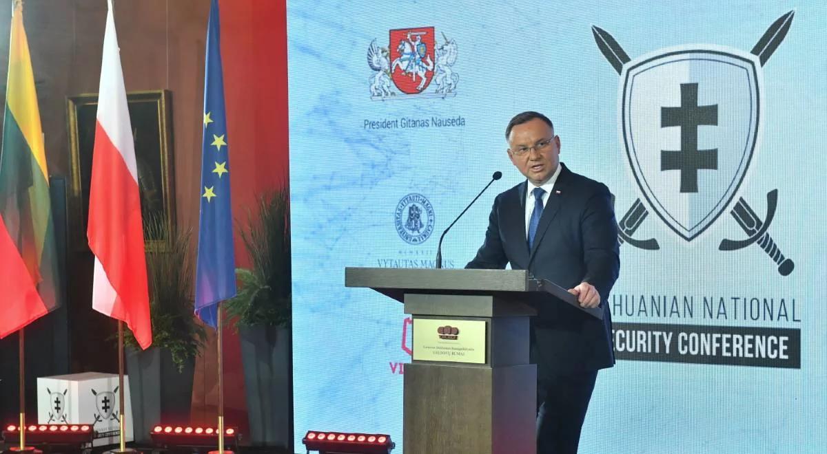 "Konieczna dla bezpieczeństwa i stabilności regionu". Andrzej Duda o rozwoju współpracy z Litwą
