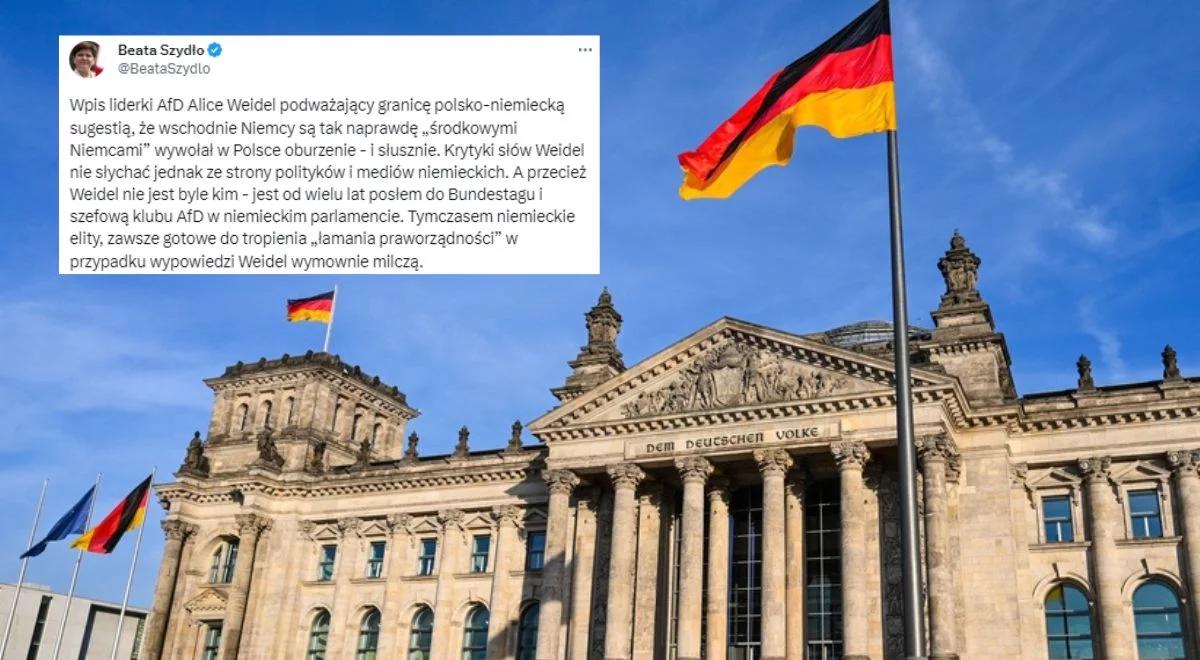 "Niemieckie elity wymownie milczą". Beata Szydło o reakcjach na skandaliczny wpis polityk AfD