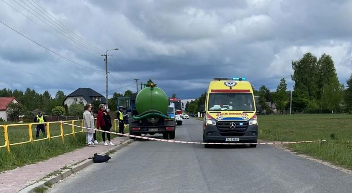 Groźny wypadek w Grzymałkowie. 12-latek zderzył się z samochodem